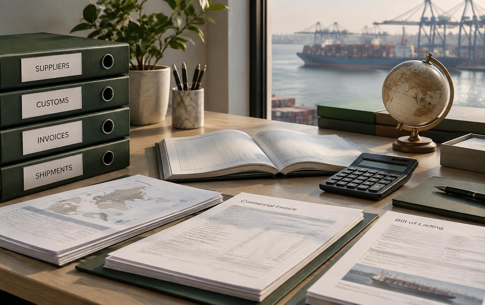 Organized cross-border company records, invoices, and shipping documents